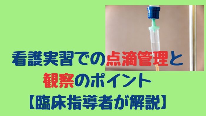 看護実習での点滴管理の方法と観察のポイント 臨床指導者が解説 もふにゃんブログ